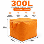 300L Extra Large Moving & Storage Bag, Thick Durable Dustproof Organizer for Clothes, Bedding, Dorm, Moving & Home Storage, Grey