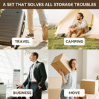 A set that solves all storage troubles - travel, camping, business, moving