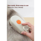 Steam Pet Hair Remover – 3-in-1 Cat & Dog Grooming Brush with Adjustable Steamy Mist