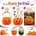 Transparent PE Holiday Gift Bags - Clear Pumpkin Bags for Halloween, Christmas, Valentine's Day & Easter Candy Storage