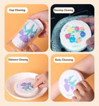 Floral Cellulose Scrubber Pads — Eco-Friendly Wood Pulp Sponge, Scratch-Free, High-Absorbency for Kitchen & Bathroom