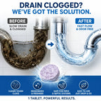 Pipe Cleaner Tablets — Drain Unclogger, Odor Eliminator & Descaler for Sinks, Toilets, Washing Machines & Sewers