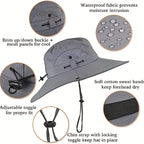 New Solar-Powered Outdoor Cooling Fan Hat — Sun Protection Hat with Solar Fan | Dual-Power Rechargeable Fan | Outdoor Water-Resistant Fan | Ideal for Sporting Events | Unisex Design | TikTokShopSpringGlowUp Sun Bucket Hat Lightweight Golf Hat
