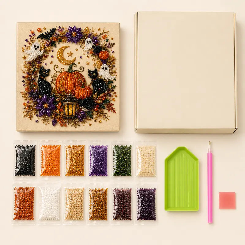 Halloween 5D Diamond Painting Kit – DIY Pearl Bead Art for Adults & Teens