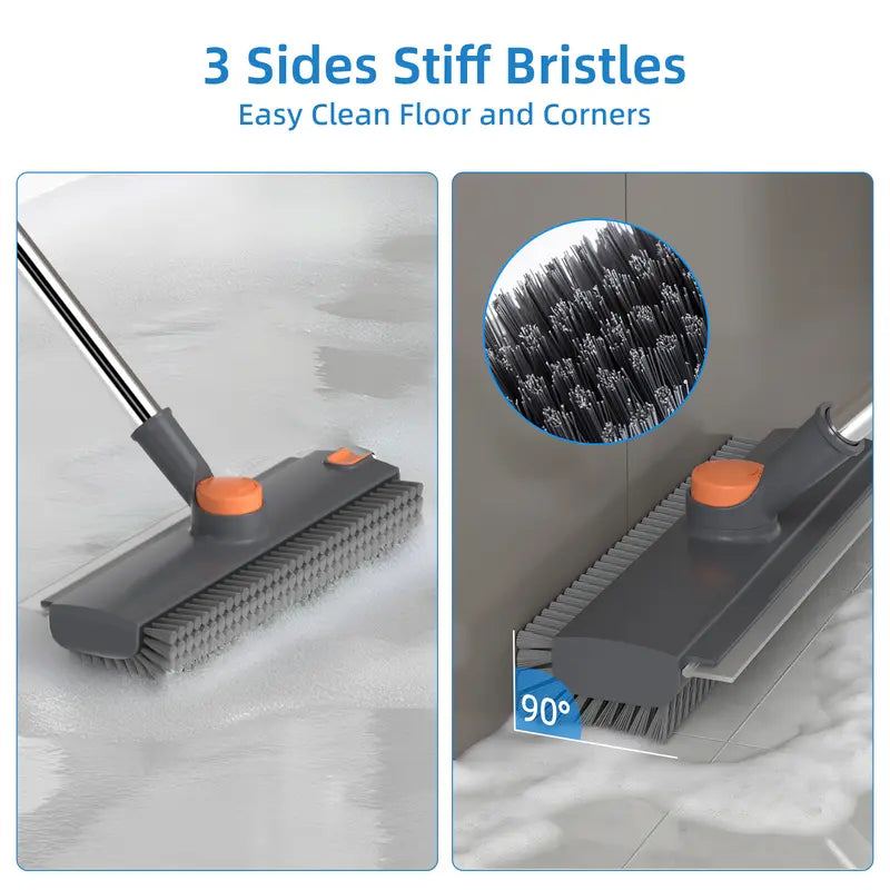 GLUMZRK 3-in-1 Floor Scrub Brush with Long Adjustable Handle