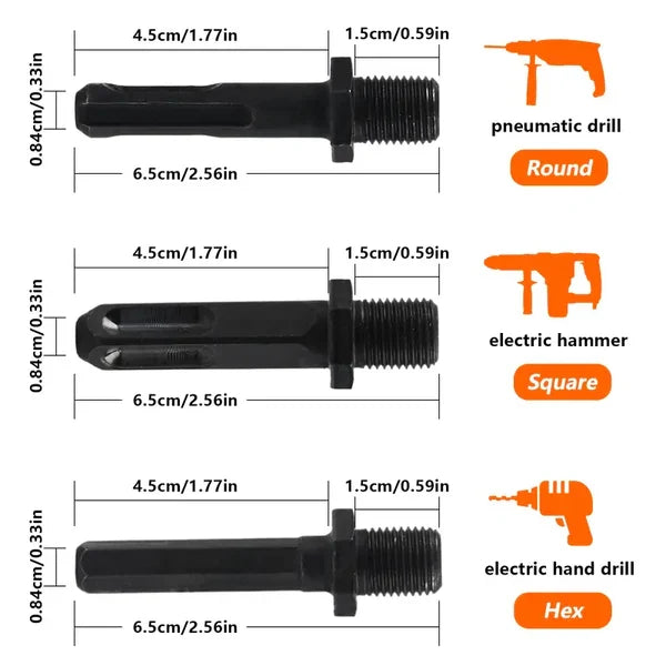 Firewood Splitter Drill Bit Set – Heavy-Duty High Carbon Steel Wood Splitting Cone, 4-Piece Set | Round + Square + Hex Shank | Fits Impact Drill, Electric Hammer & Hand Drill