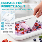 Stainless steel ice cream roll maker with scrapers