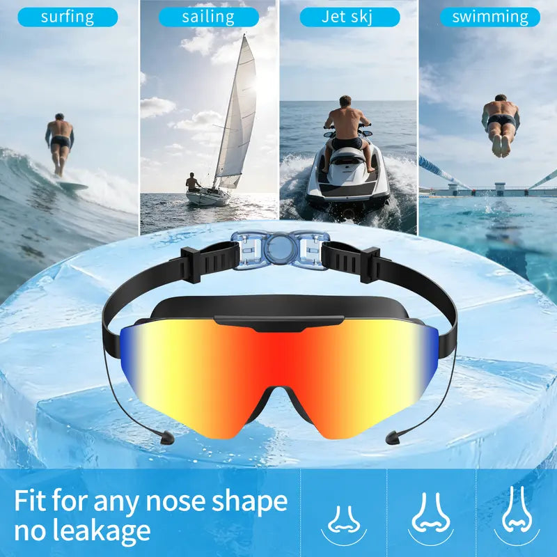 Outly 2-Pack Swim Goggles with Earplugs – Anti-Fog, UV Protection, 180° Wide View for Adults & Kids