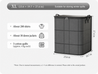 Large Storage Bin with Zipper — Foldable Moving Bag for Blankets, Bedding & Clothes，Large capacity 180L：23.62"× 19.69" × 27.56"