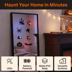 Halloween LED Silhouette Wall Light Stickers, Battery Powered Peel & Stick Wall Decor (30/60 Pcs)