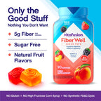 Vitafusion Fiber Well Sugar Free Fiber Gummies, Berry & Peach, 90 Count