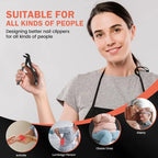 Long Handle Toenail Clipper — Ergonomic Stainless Steel, Wide Mouth for Thick Hard Nails, Anti-Splash, Non-Slip Grip