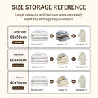 Size storage reference: Large 60x50cm for quilts, Medium 60x40cm for down jackets, Small 40x50cm for sweaters