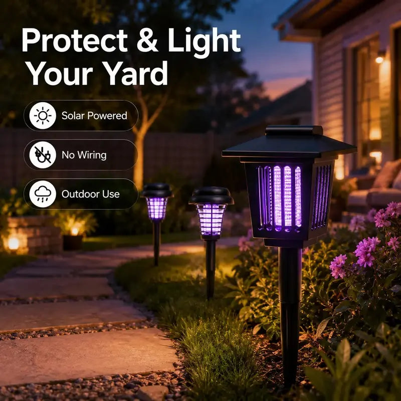 Solar Mosquito Zapper Garden Light – 2-in-1 UV Bug Killer + Pathway Lamp | Waterproof, Auto Dusk-to-Dawn