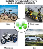 Luminous Tire Valve Stem Caps  – Glow in the Dark, Leak-Proof, Corrosion Resistant | Universal Car Truck Motorcycle Bike (Green)