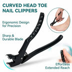 Long Handle Toenail Clipper — Ergonomic Stainless Steel, Wide Mouth for Thick Hard Nails, Anti-Splash, Non-Slip Grip