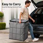 Spacious Moving Storage Bin, Zippered Organizer for Quilts, Bedding & Sweaters