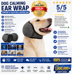 Dog Calming Hoodie Ear Wraps — Waterproof Swim Cap & Noise Cancelling Ear Muffs (Grey)