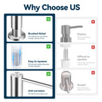 Sink Soap Dispenser with 47" Extension Tube – Stainless Steel Built-In Pump for Kitchen & Bathroom