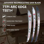 9"/12"/15" Arc Edge Reciprocating Saw Blade, 7TPI Japanese Teeth with Curved Edge Wood Pruning Saw Blades for Tree Trimming, Wood Cutting (3 Pack)