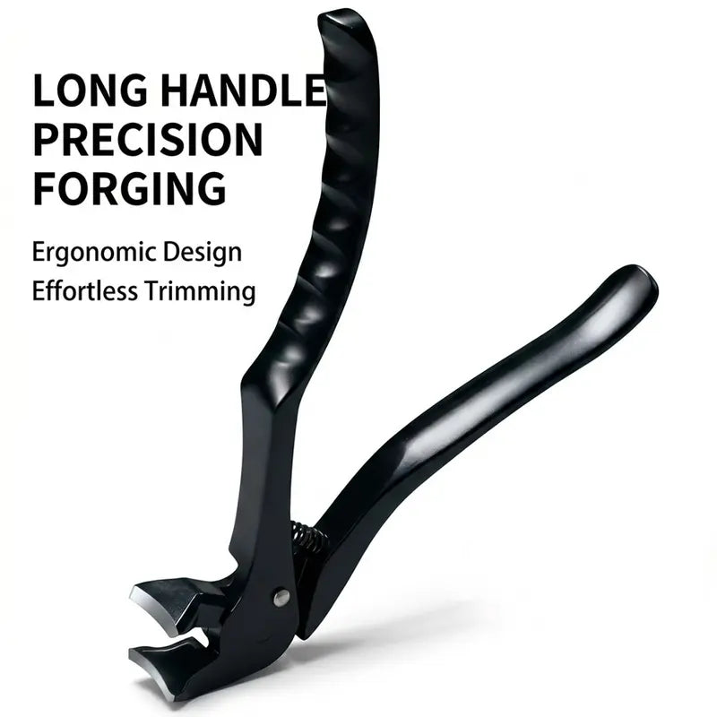 Long Handle Toenail Clipper — Ergonomic Stainless Steel, Wide Mouth for Thick Hard Nails, Anti-Splash, Non-Slip Grip