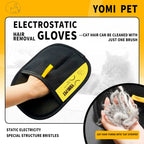 YOMI PET Pet Hair Remover Glove – Reusable Electrostatic Lint Remover Mitt for Furniture, Couch, Carpet & Clothes