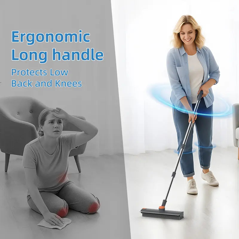 GLUMZRK 3-in-1 Floor Scrub Brush with Long Adjustable Handle