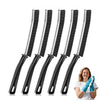 5-Piece Hard Bristle Crevice Cleaning Brush Set – Stainless Steel Handle, 15° Curved Head for Grout, Tile & Hard-to-Reach Areas