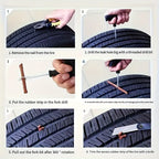 Tire Repair Kit with Levers, Adhesive Strips & Screws for Car & Motorcycle