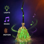 Animated Halloween Witch Broom with Lights, Music & Motion