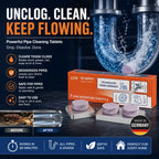 Pipe Cleaner Tablets — Drain Unclogger, Odor Eliminator & Descaler for Sinks, Toilets, Washing Machines & Sewers
