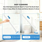 【DealsForYouDays】Snofrid Disposable Toilet Brush, Toilet Bowl Wand Holder Set with 24PCS Cleaner Refills, Bathroom Cleaning System for Sink Bathtub Drain Wash Basin Urinal，Wall-Mount Scrubbing Toilet Brush Bathroom Cleaning Kit