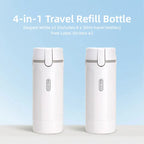 4-in-1 Travel Dispenser Bottle, Leak-Proof Refillable Silicone Squeeze Container with Lock, Compact and Lightweight Toiletry Organizer, Easy to Carry, Ideal for Business Trips, Vacations, and Frequent Travelers