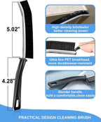 5-Piece Hard Bristle Crevice Cleaning Brush Set – Stainless Steel Handle, 15° Curved Head for Grout, Tile & Hard-to-Reach Areas