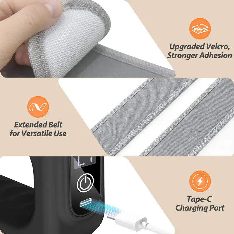 ADDWIN Fascia Ring R10 Mini Muscle Recovery Massager, Adjustable Strap Fits Up to 55in Waist, Cordless & Rechargeable, for Waist & Back