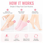 Reusable Silicone Foot Care Socks – Moisturizing Heel Mask Socks for Dry Cracked Feet, Soft Gel Foot Covers, Home Spa Pedicure Treatment