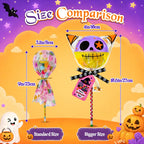 Unisex 24-Pack 2026 Upgraded Light-Up Giant Halloween Lollipop Stationery Kit with Cards, Halloween Party Favors for Kids, Classroom Exchange Gifts