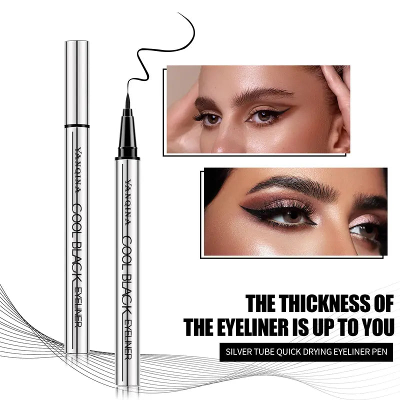 YANQINA Cool Black Eyeliner Pen – Waterproof, 24H Long-Lasting, Vegan & Cruelty-Free