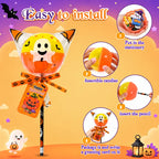 Unisex 24-Pack 2026 Upgraded Light-Up Giant Halloween Lollipop Stationery Kit with Cards, Halloween Party Favors for Kids, Classroom Exchange Gifts