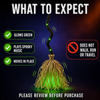 Animated Halloween Witch Broom with Lights, Music & Motion