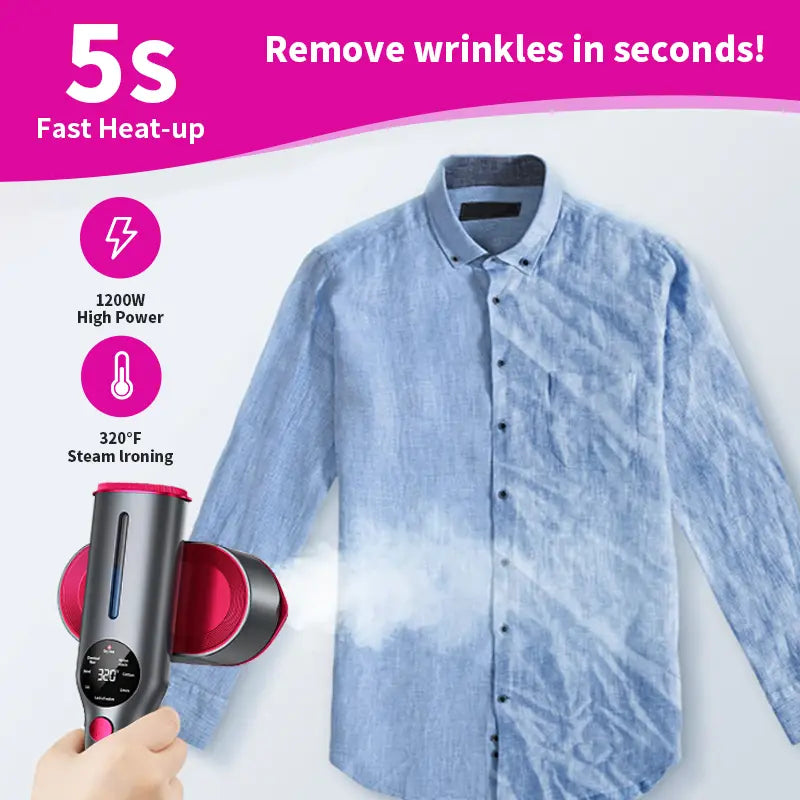 Dr.Flash Handheld Garment Steamer for Clothing, Portable Iron Steamer Combo, 7 Modes with LED Display, 90° Swivel Handle