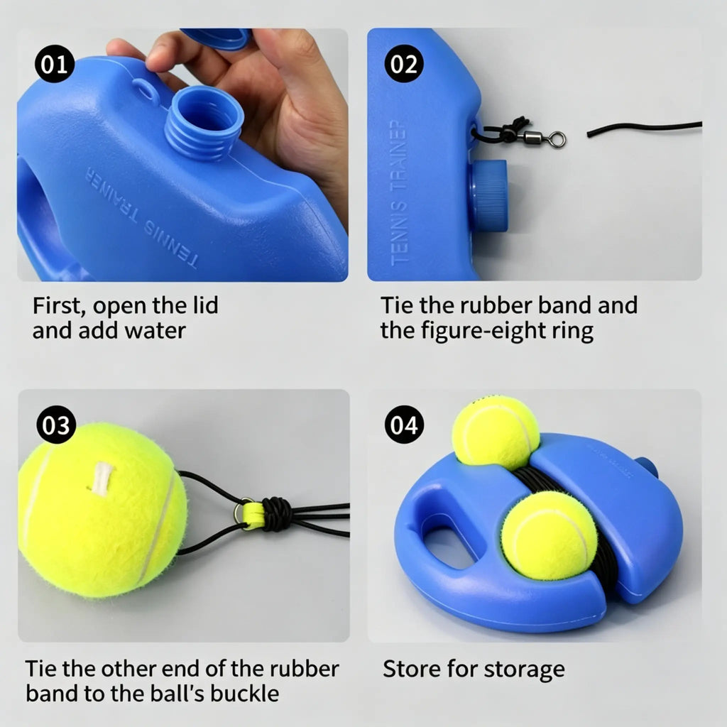 Tennis-Trainer Set 2pcs Tennis Bouncing Balls Tennis Ball |  Portable Innovative Ball Game for Outdoors, in The Garden, in The Park for Children & Adults