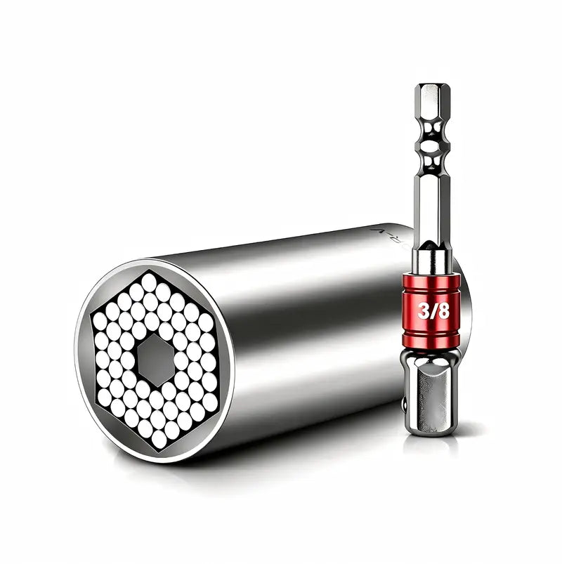 Universal Socket Tools Gifts for Men - Grip Socket Set with Power Drill Adapter