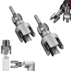 Pipe thread cutter close-up showing alloy steel cutting teeth and hex shank detail