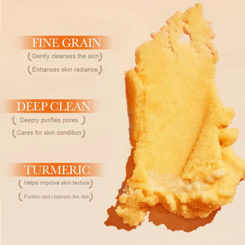 Amococo Turmeric Lemon Body Glow Scrub – Natural Solution for Hyperpigmentation | Exfoliating & Moisturizing | Fine Grain, Deep Clean, Turmeric