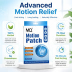 MQ Non-Drowsy Herbal Motion Sickness Relief Patches, 10 Pieces Behind-Ears Self-Adhesive Plasters, 72H Long-Lasting Soothing Heat Packs, Car & Travel Relief Essentials for Alternative Herbal Medication