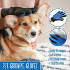 Pet Grooming Gloves – 255 Silicone Tips, 2-in-1 Deshedding & Massage Mitt for Dogs & Cats