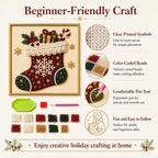 Christmas Themed Pearl Art DIY Kit – Santa & Wreath Mosaic Wall Art