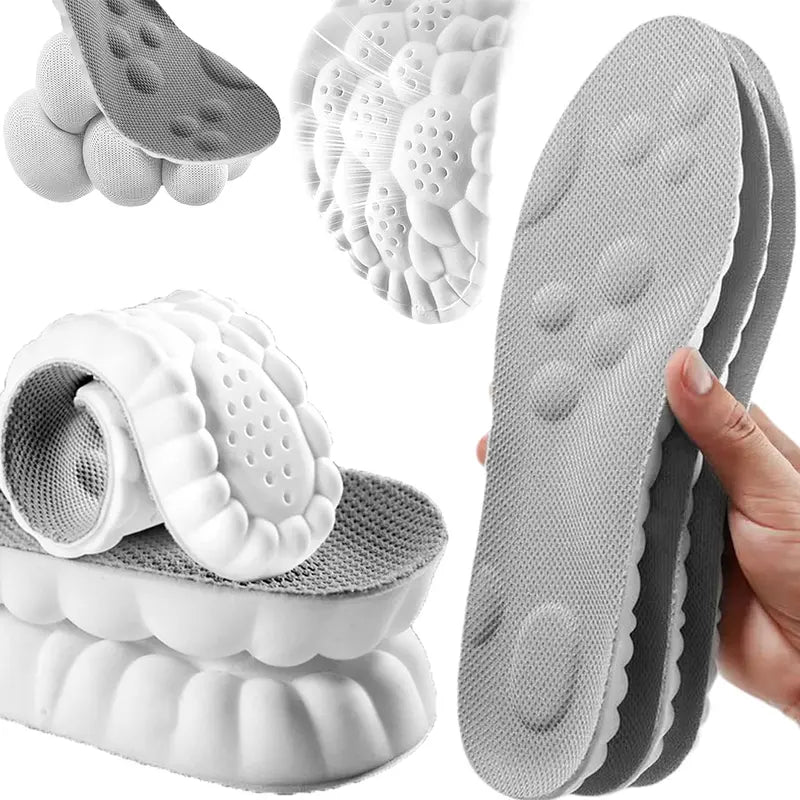 4D Cloud Shoe Insoles – Ultra-Soft PU Memory Foam Orthotic Inserts for Men & Women | Sports & Everyday Comfort