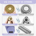 VG VOGCREST 2-in-1 Eyebrow Shaper & Facial Hair Remover with LED Light, Rechargeable Painless Precision Trimmer for Face & Lips